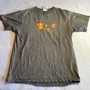 Vintage Giant Robot Graphic T Shirt Mens Size Medium Gray Short Sleeve Cotton